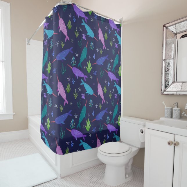 Watercolor Narwhals Under The Sea Gold (In Situ)
