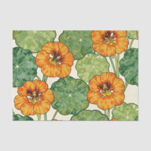Watercolor Nasturtium Floral Pattern Tissue Paper