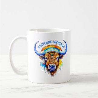 Watercolor Native American Bison Indian Headdress Coffee Mug