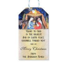 Watercolor Nativity Christmas Bible Verse