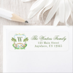 Watercolor Nativity Monogram Crest Christmas