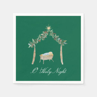 Watercolor Nativity Napkin