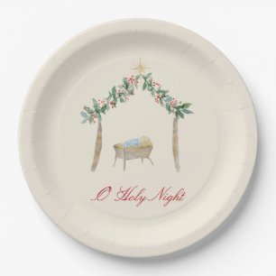 Watercolor Nativity  Paper Plate