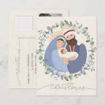 Watercolor Nativity Scene Baby Jesus in the Manger