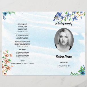 WATERCOLOR NATURE Funeral Program Template