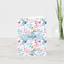Watercolor Nature Pattern Great Affirmation Card