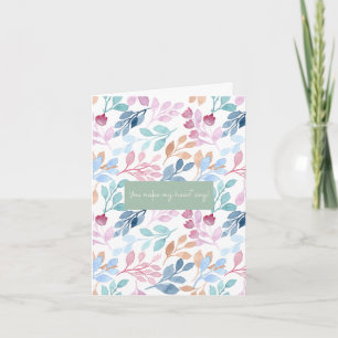 Watercolor Nature Pattern Happy Affirmation Card