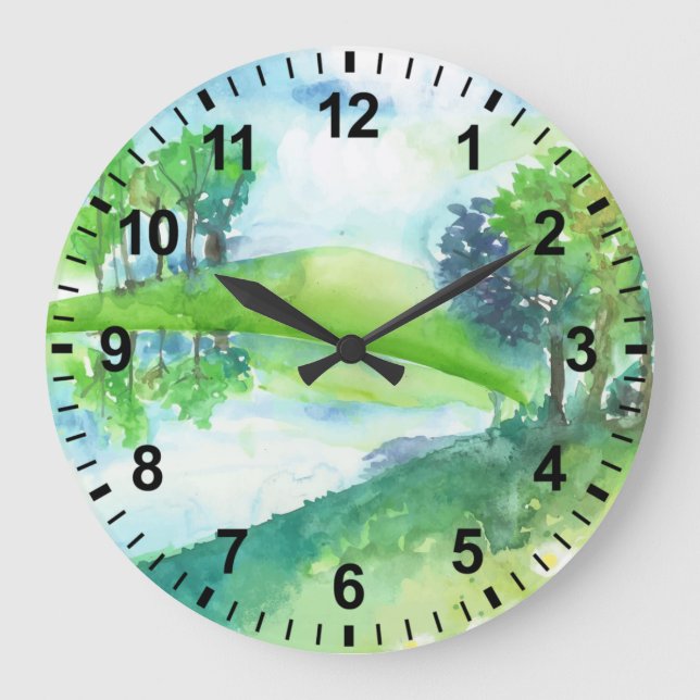 Watercolor Nature Wall Clock (Front)