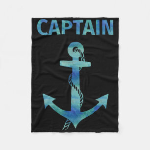 Watercolor Nautical Anchor Captain Sailing Boating Fleece Blanket