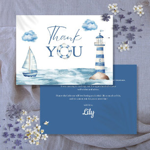 Watercolor Nautical Baby Shower Thank You Card