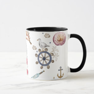 Watercolor Nautical Elements Sailor Mug