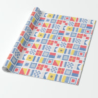 Watercolor Nautical Flags Maritime Sailing Shower