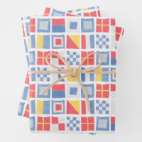 Watercolor Nautical Flags Maritime Sailing Shower