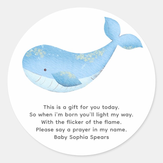 Watercolor nautical - prayer candle label (Front)