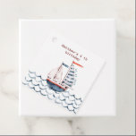 Watercolor Nautical Red And Blue Kid's Birthday Favour Tags<br><div class="desc">Our "Sail Away Kid's Birthday Party" collection features watercolor illustrations of sail boats,  a sailor bunny and underwater animals in a beautiful red and blue combination. All information is in a typewriter font ready for easy customization. Check our store for more matching items.</div>