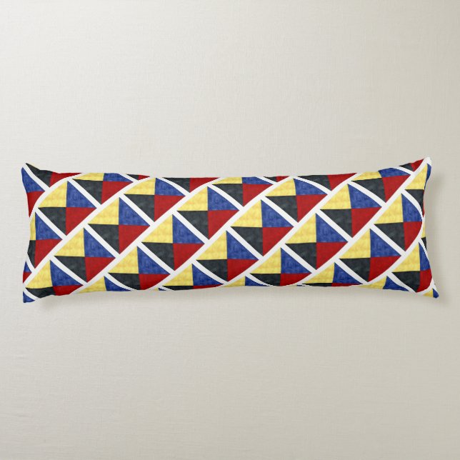 Watercolor Nautical Signal Maritime Flag Body Pillow (Back)