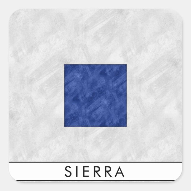 Watercolor Nautical Signal Maritime Flag Square Sticker (Front)