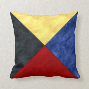 Watercolor Nautical Signal Maritime Flag Throw Pillow