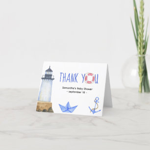 Watercolor nautical - thank you card