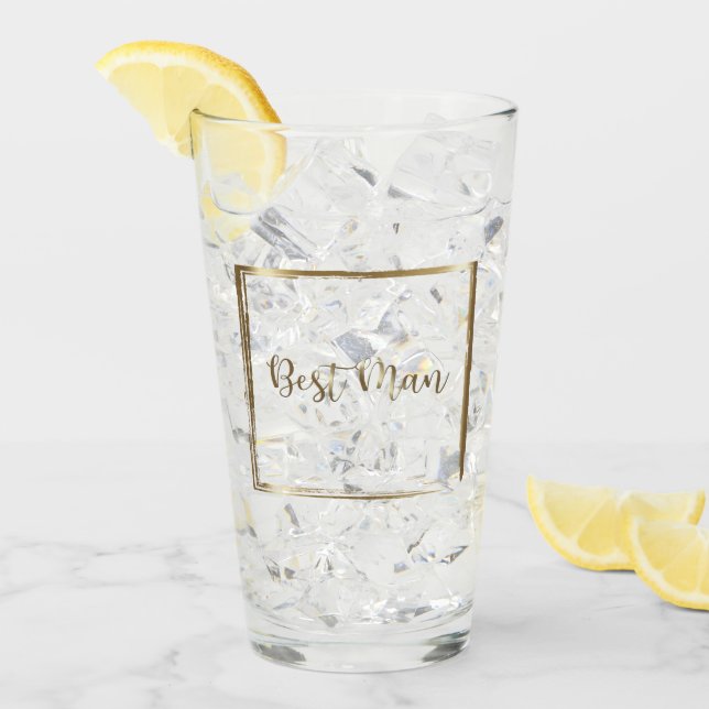 Watercolor Navy & Blush Bestman Glass (Front Ice)