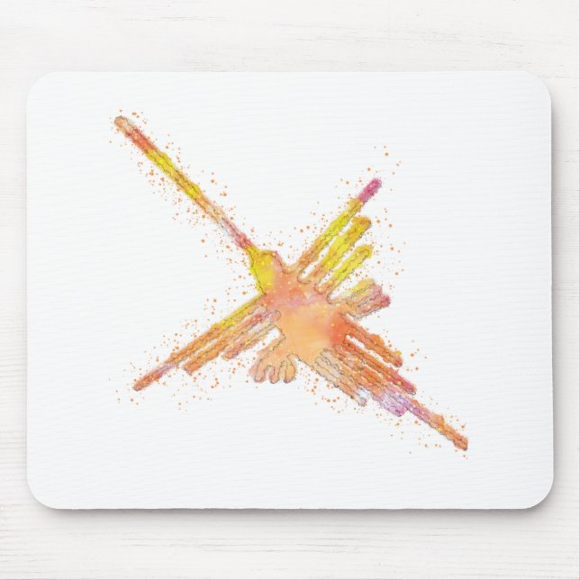 Watercolor Nazca Hummingbird Mouse Pad (Front)