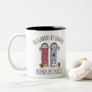 Watercolor Neighbours by Chance Friends by Choice  Two-Tone Coffee Mug