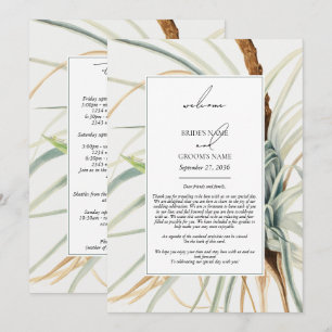 Watercolor Neutral Boho Wedding Itinerary Program