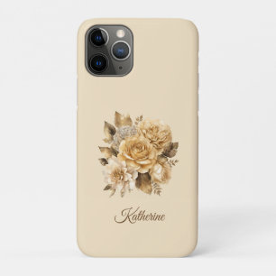 Watercolor Neutral Flowers- iPhone 11 Pro Case