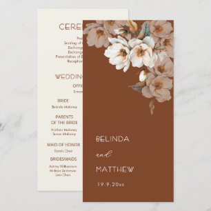 Watercolor Neutral Flowers Terracotta Wedding