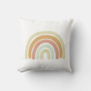 Watercolor Neutral Rainbow Throw Pillow