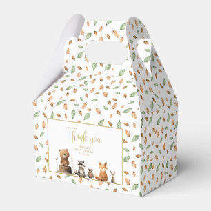 watercolor neutral Woodland Animal baby shower Favor Box