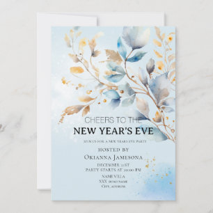 Watercolor New Year's Eve Party Invitation