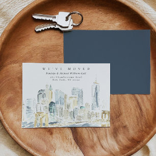 Watercolor New York City Skyline Moving Announcement