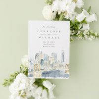 Watercolor New York City USA Destination Wedding