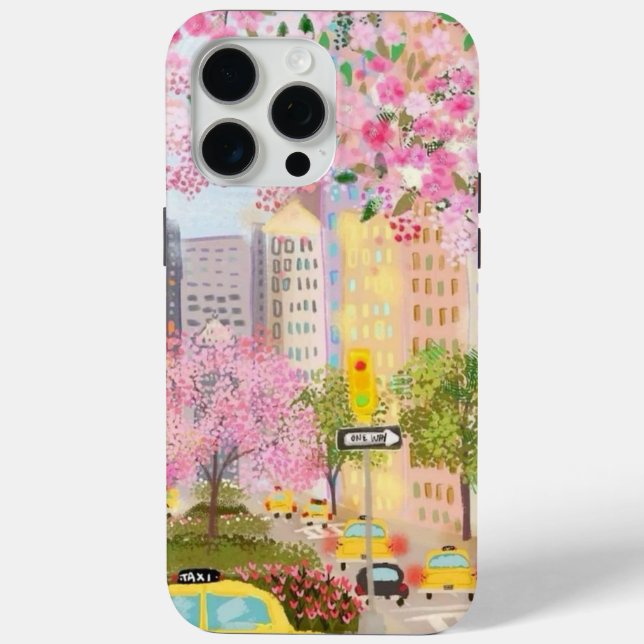 Watercolor New York Cityscape Phone Case (Back)