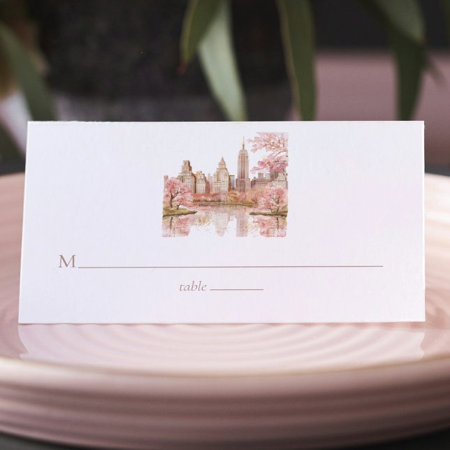 Watercolor New York Destination Wedding Place Card (Creator Uploaded)