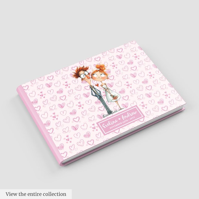 Watercolor Newlyweds Quirky Wedding Guestbook (Watercolor Newlyweds Quirky Wedding Guestbook)