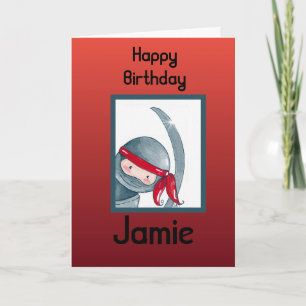 Watercolor Ninja, Birthday Card