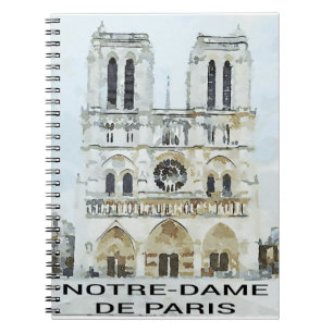 Watercolor Notre-Dame de Paris Notebook
