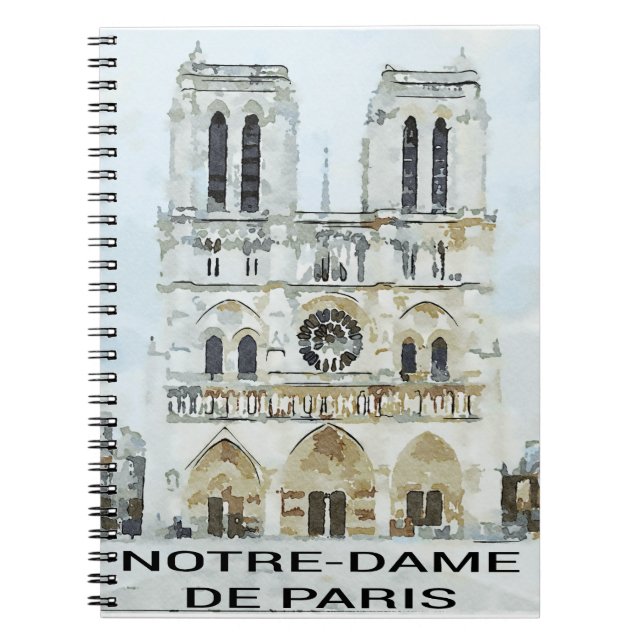 Watercolor Notre-Dame de Paris Notebook (Front)