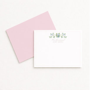 Watercolor nursery floral crest note card