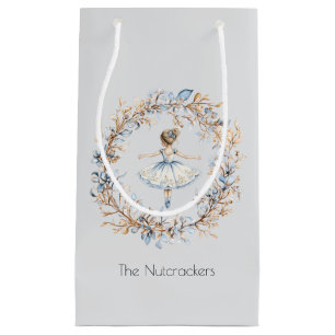 Watercolor Nutcracker Ballerina Christmas Small Gift Bag