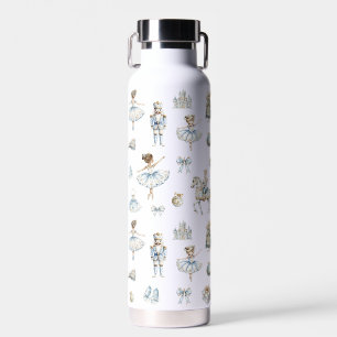 Watercolor Nutcracker Ballet Pattern Water Bottle