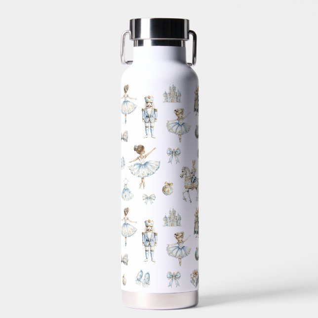 Watercolor Nutcracker Ballet Pattern Water Bottle (Front)