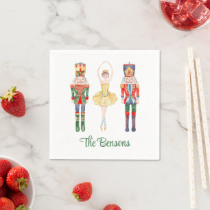 Watercolor Nutcracker Ballet Personalized Napkin