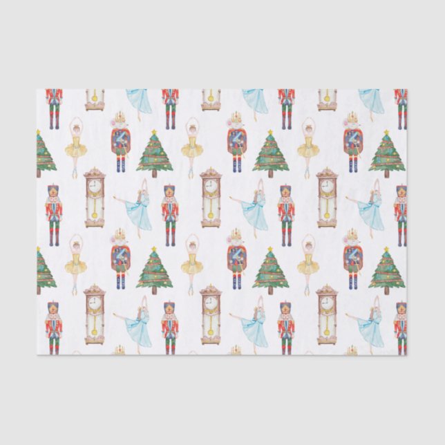 Watercolor Nutcracker Ballet Tissue Paper (Front)