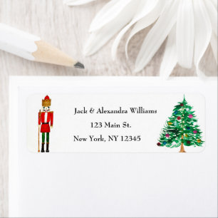 Watercolor Nutcracker Christmas Adresse de retour
