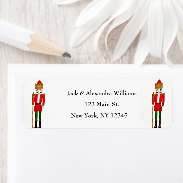 Watercolor Nutcracker Christmas Adresse de retour (En situation)