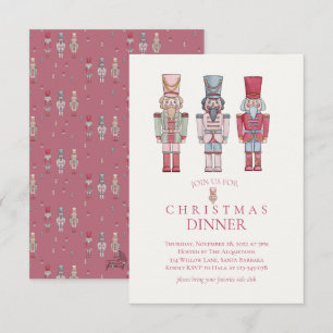 watercolor nutcracker Christmas dinner invitation