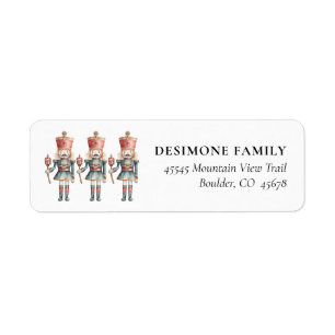 Watercolor Nutcracker Christmas Return Address